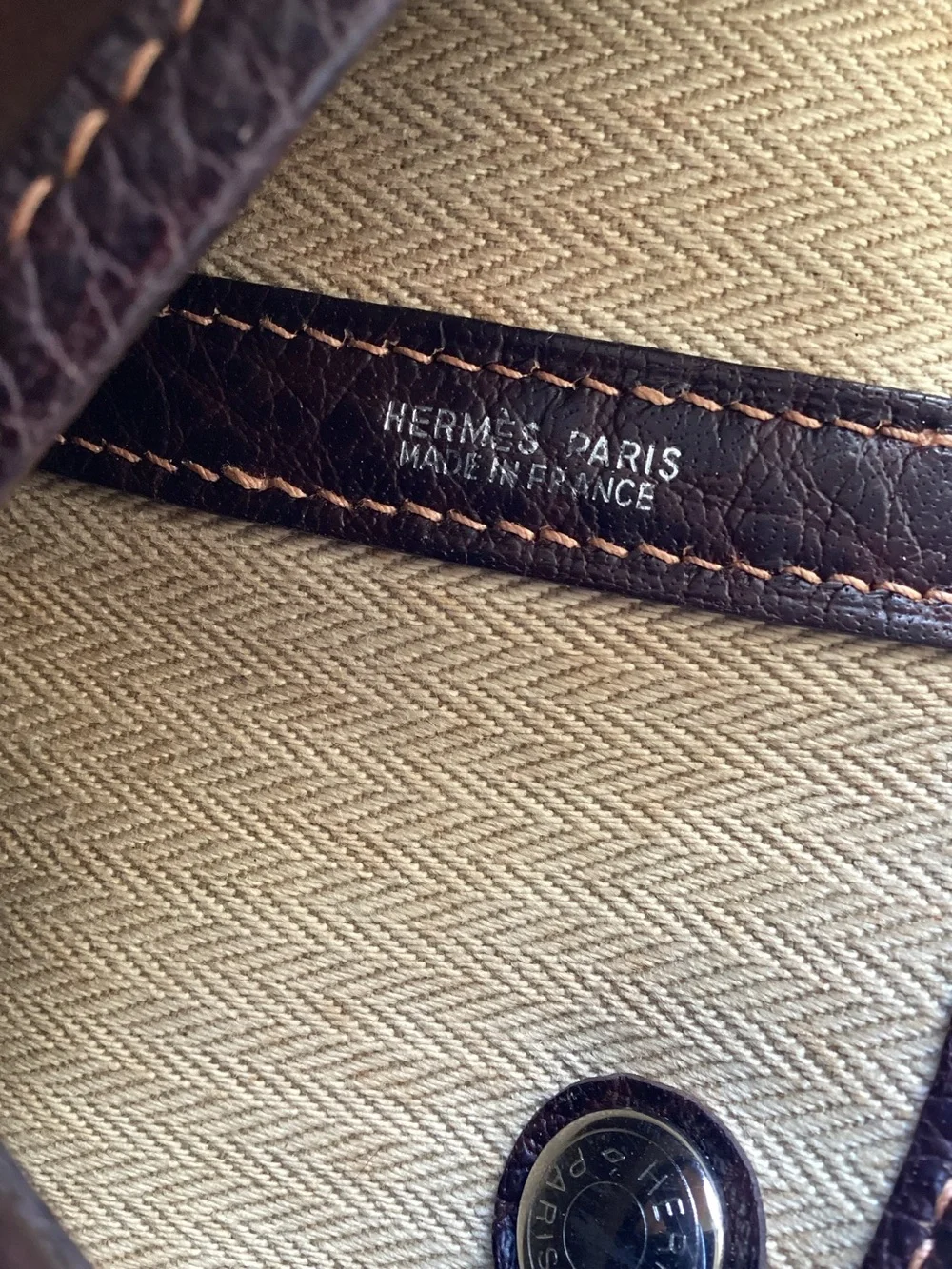 HERMES Amazonia Brown Buffalo Leather Garden Party MM Tote Bag